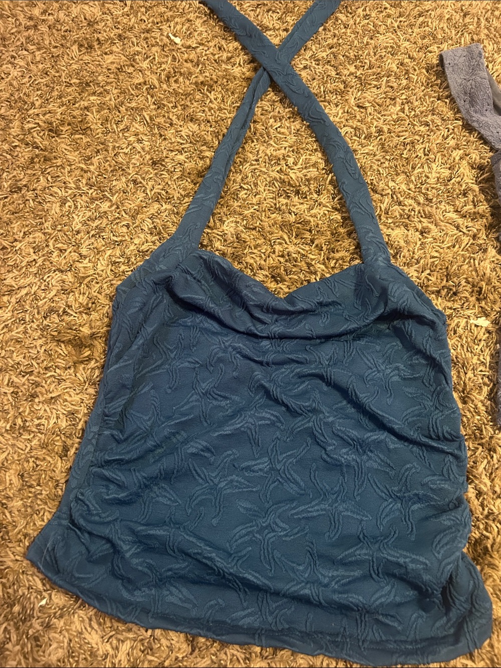 Women’s Textured Halter Tank Top in Teal